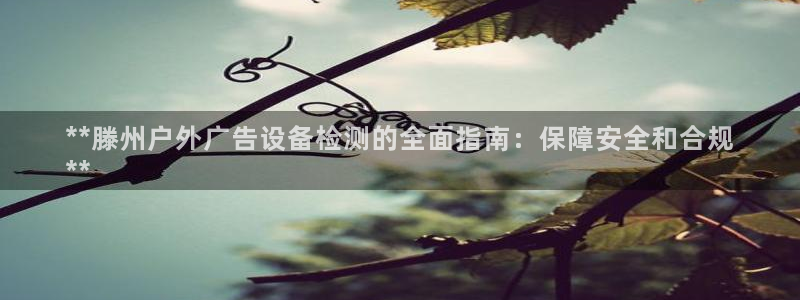 杏宇平台登录方法：**滕州户外广告设备检测的全面指南：保障安全和合规
**